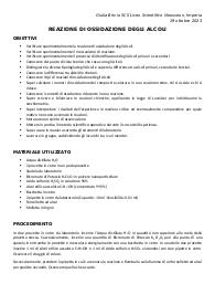 Scheda di laboratorio: reazione di ossidazione degli alcoli.