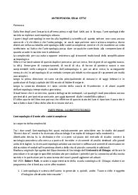 Riassunto del libro Antropologia della città (Alberto M. Sobrero)