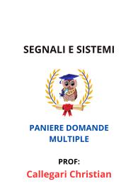 Paniere Completo di SEGNALI E SISTEMI, Callegari Christian, 2025 - RISPOSTE MULTIPLE