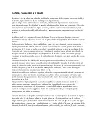 Riassunti canto I e II Iliade
