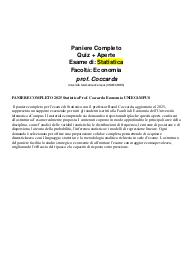 PANIERE COMPLETO 2025 Statistica Prof. Coccarda Economia UNIECAMPUS