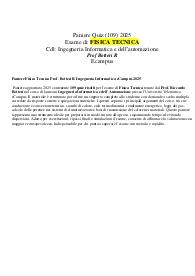 Paniere Fisica Tecnica Prof. Botteri R Ingegneria Informatica eCampus 2025