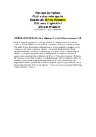 PANIERE COMPLETO 2025 Diritto Romano Prof.ssa Di Mauro eCampus SEGI