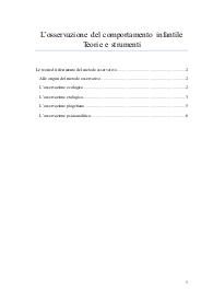 L'osservazione del comportamento infantile