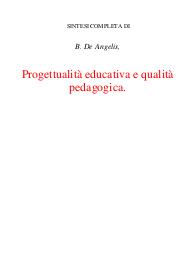 Progettualità educativa e qualità pedagogica 1