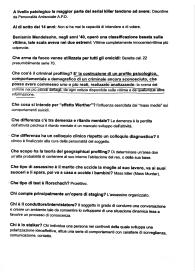 Paniere (quiz) svolto in ordine alfabetico di Criminologia