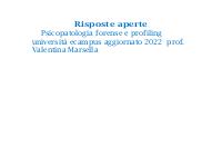 Risposte domande aperte psicopatologia forense e profiling aggiornate 2023 uniecampus