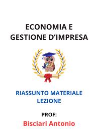 Riassunto della materia ECONOMIA E GESTIONE D'IMPRESA