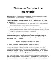 Appunti sul sistema finanziario