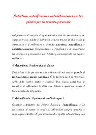 Appunti su autostima, autoefficacia e autodeterminazione