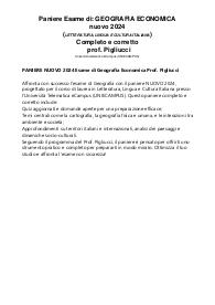 PANIERE NUOVO 2024 Esame di Geografia Economica Prof. Pigliucci