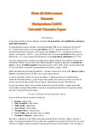 Storia del diritto romano - Riassunto - Giurisprudenza LMG01 - Università Telematica Pegaso