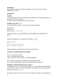 le coniche, matematica: la parabola