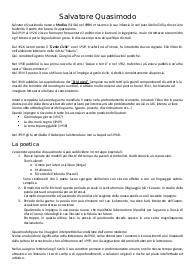 Salvatore Quasimodo riassunto per scuola superiore