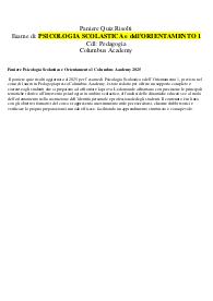 Paniere Psicologia Scolastica e Orientamento 1 Columbus Academy 2025