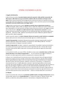 Riassunto Storia Economica