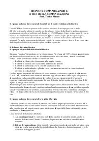 DOMANDE APERTE ETICA DELLA COMUNICAZIONE PROF TUONO