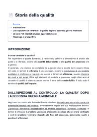 Compendio libro: La Gestione della Qualità. Strumenti, metodi e standard