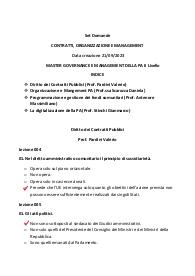 UNIVERSITA' E CAMPUS SET DOMANDE CONTRATTI, ORGANIZZAZIONE E MANAGEMENT MASTER GOVERNANCE E MANAGEMENT DELLA