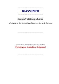 Riassunto del libro: "Corso di diritto pubblico" di Augusto Barbera, Carlo Fusaro e Corrado Caruso