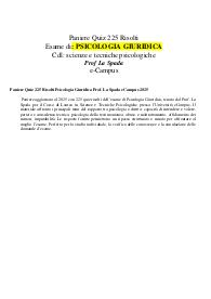 Paniere Quiz 225 Risolti Psicologia Giuridica Prof. La Spada eCampus 2025