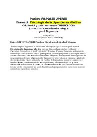 Paniere RISPOSTE APERTE Psicologia Dipendenza Affettiva Prof. Mignacca