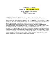 PANIERE QUIZ RISOLTI 2025 Criminologia Scienze Giuridiche Uni-Mercatorum