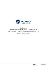 Paniere di SEMINARIO COMUNICAZIONE E PUBLIC SPEAKING, Prof MASSARO, ECAMPUS - Chiuse - AGGIORNATE 2021