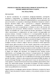 Pedagogia e didattica speciale della disabilità intellettiva e dei disturbi generalizzati dello sviluppo