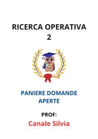 Paniere Verificato di RICERCA OPERATIVA 2, Canale Silvia, 2025 - RISPOSTE APERTE