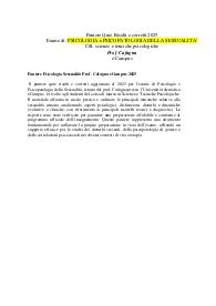 Paniere Psicologia Sessualità Prof. Cafagna eCampus 2025