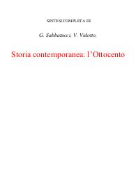 Storia contemporanea: l’Ottocento