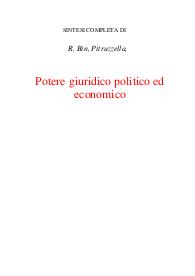 Potere giuridico politico ed economico