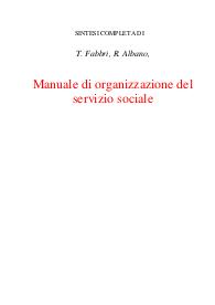 Manuale di organizzazione del servizio sociale
