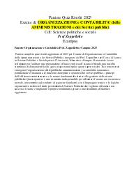 Paniere Organizzazione e Contabilità Prof. Zoppelletto eCampus 2025