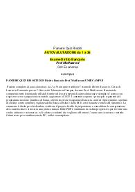PANIERE QUIZ RISOLTI 2025 Diritto Bancario Prof. Maffezzoni UNIECAMPUS