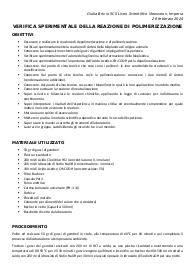 scheda di laboratorio: reazione di polimerizzazione da gamberi