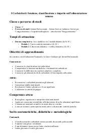 Lezione Simulata - Scienze degli alimenti - I carboidrati