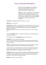 Appunti luxury and fashion management