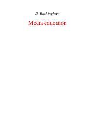 Media Education - David Buckingham
