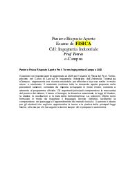 Paniere Fisica Risposte Aperte Prof. Torres Ingegneria eCampus 2025