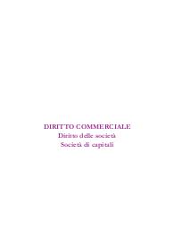 Diritto commerciale III - società di capitali