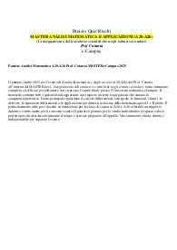 Paniere Analisi Matematica A20-A26 Prof. Catania MASTER eCampus 2025