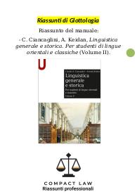 Riassunto di CIANCAGLINI, KEIDAN - Linguistica generale e storica. Volume II