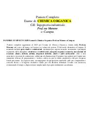 PANIERE COMPLETO 2025 Esame di Chimica Organica Prof.ssa Marano