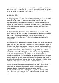 Appunti di Disuguaglianze Sociali, Vulnerabilità e Politiche