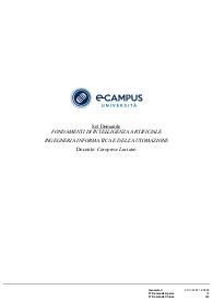 Paniere di FONDAMENTI DI INTELLIGENZA ARTIFICIALE, Prof CAROPRESE, ECAMPUS - Chiuse - AGGIORNATE 2022