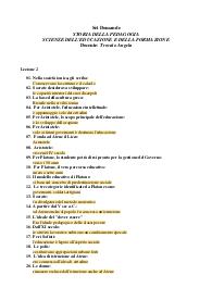 Set Domande STORIA DELLA PEDAGOGIA SCIENZE DELL'EDUCAZIONE E DELLA FORMAZIONE Docente: Trovato Angela