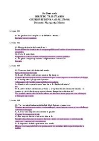 Set Domande DIRITTO TRIBUTARIO GIURISPRUDENZA (D.M. 270/04) Docente: Margarita Marco