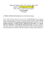 PANIERE COMPLETO 2025 Psicologia del Lavoro Prof. Forcella